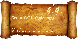 Generál Gyöngyi névjegykártya
